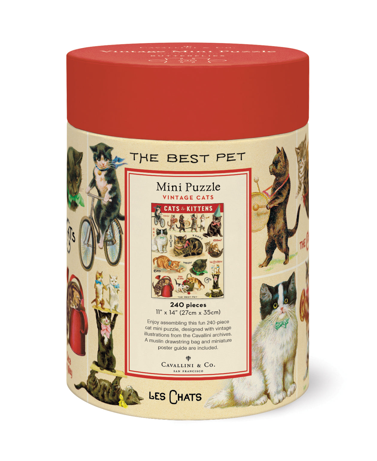 Mini Puzzle Cats 
Cavallini 240 Teile